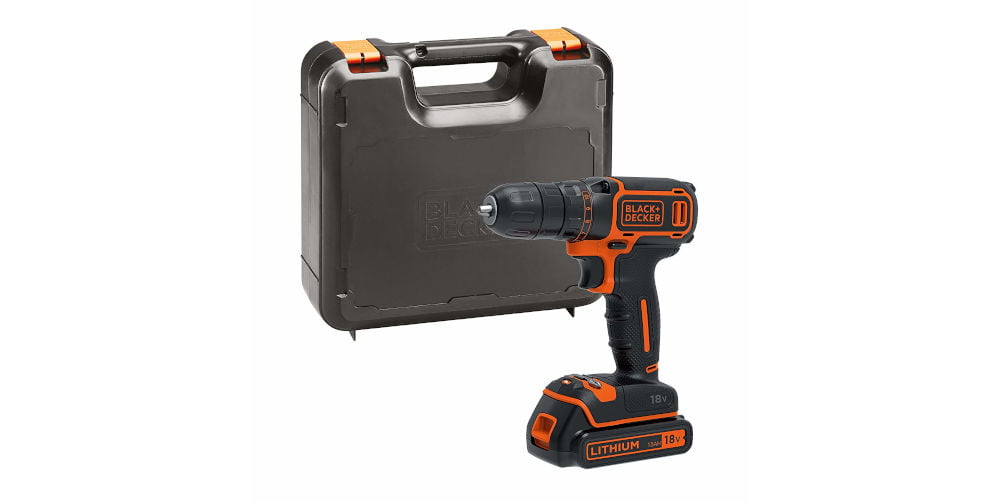 BLACK+DECKER BDCDC18K-GB LION 18V Drill Driver with Kitbox