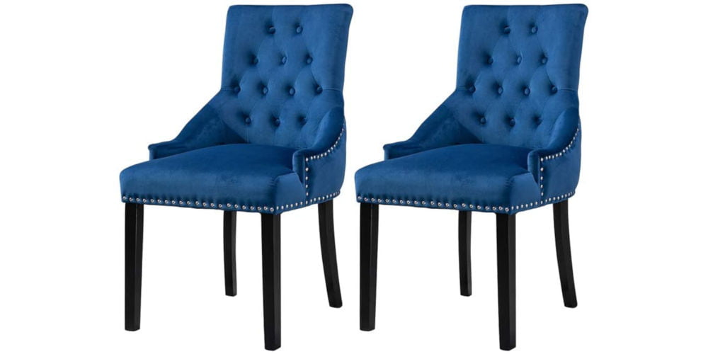 BOJU Velvet Blue Dining Chairs
