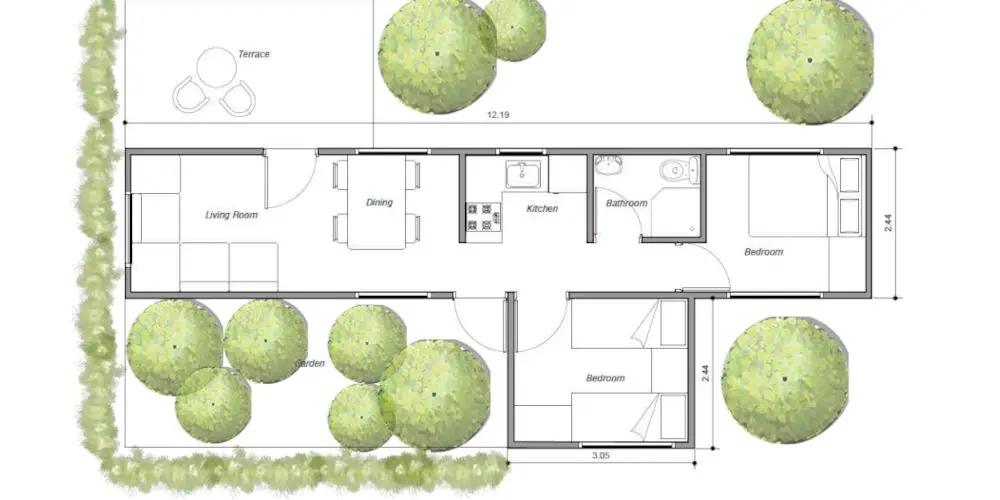 Compact House Plans 2 bedroom container home