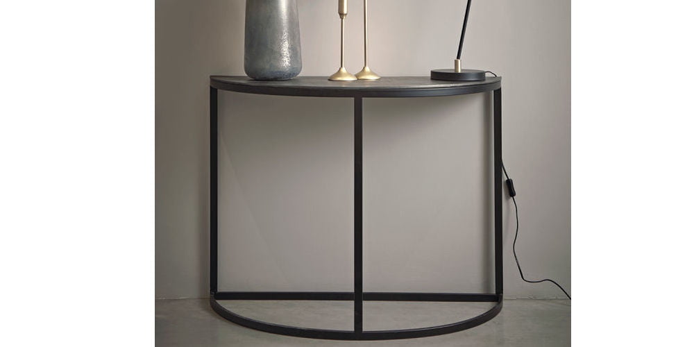 Cox & Cox Aged Metal Demi Console