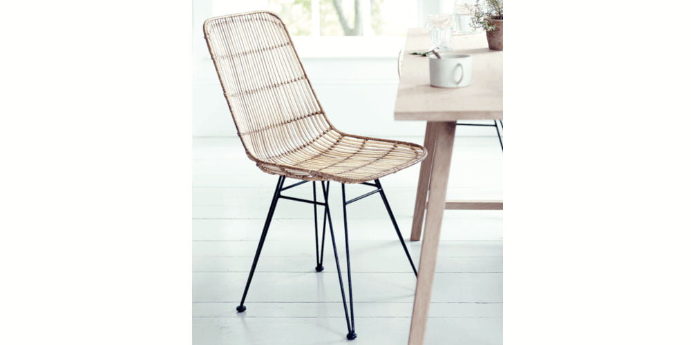 Cox & Cox Flat Rattan Dining Chair
