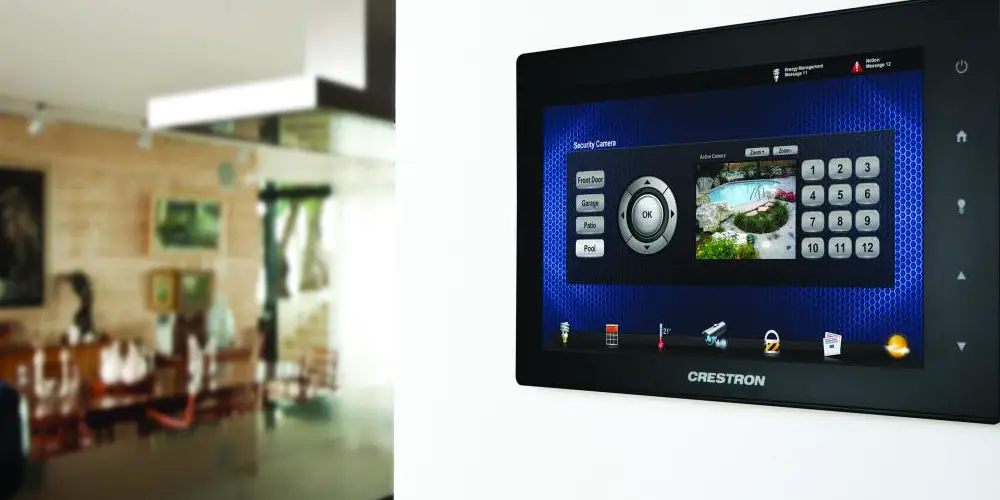 Crestron touchscreen kitchen