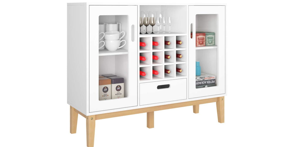 HOMECHO White Bar Wine Cabinet