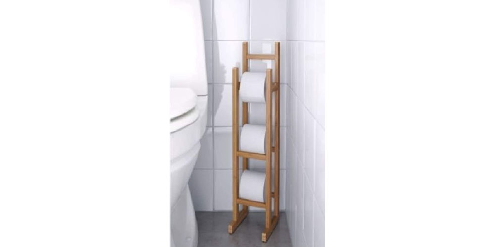 HOMION Bamboo Toilet roll Stand Holder