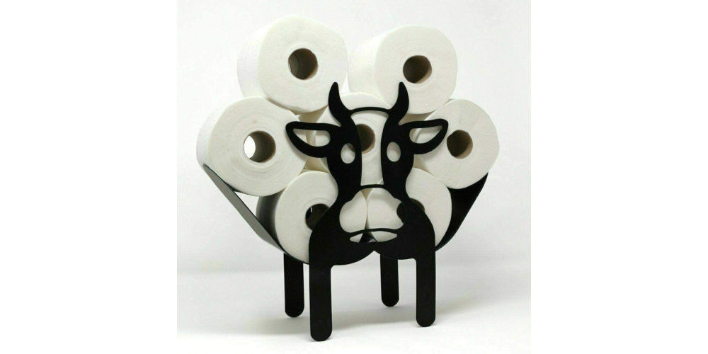 HomeZone Cow Toilet Roll Holder
