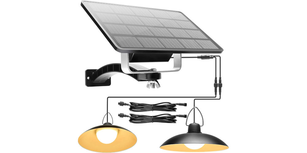 JACKYLED Double Head Solar Pendant Lights