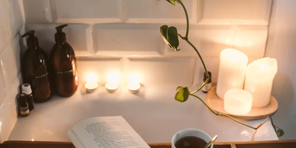 LED candles in bathroom