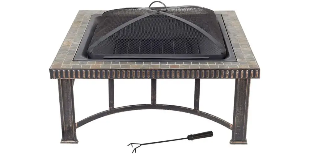 La Hacienda Rimini Slate Mosaic Steel Firepit