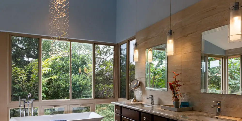 Layering bathroom lighting