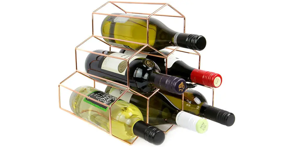 Maison White Rose Gold Wine Rack