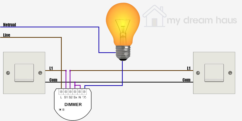 Momentary dimmer 2-way lighting circuit2