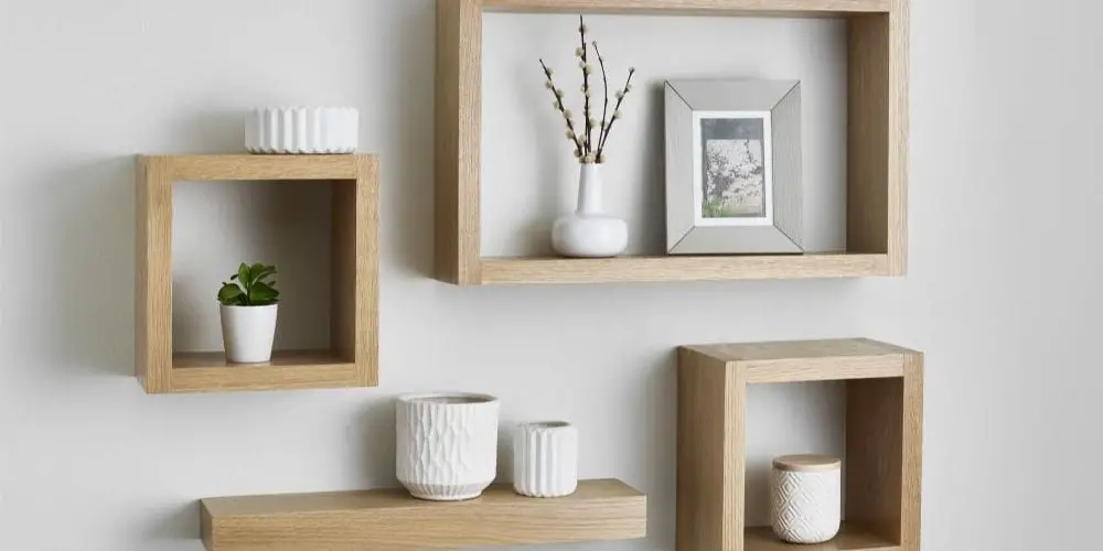 Oak Store Direct floating cube shelf