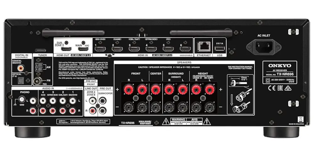 Onkyo TX-NR696 rear