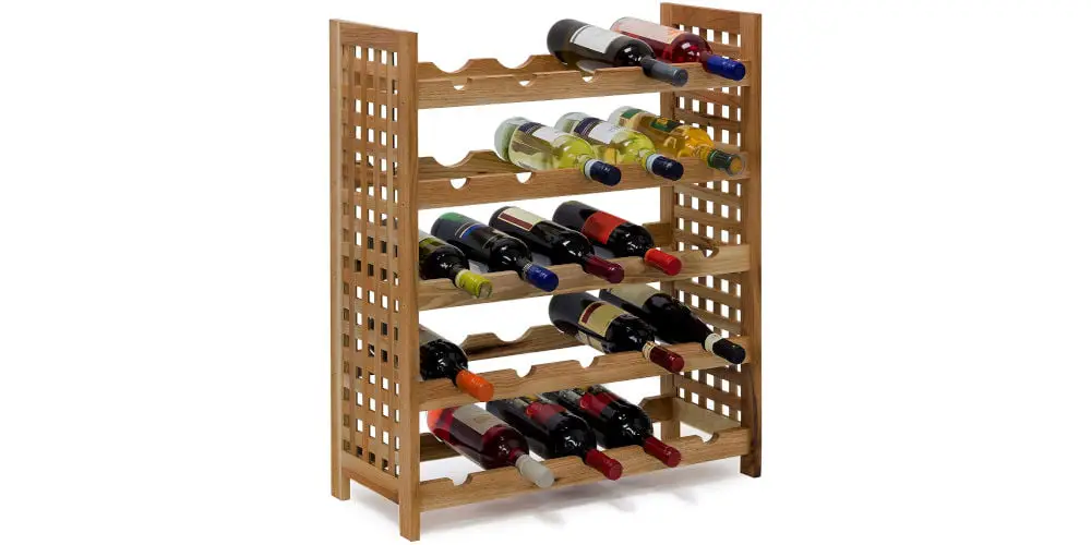 Relaxdays Walnut Wine Rack