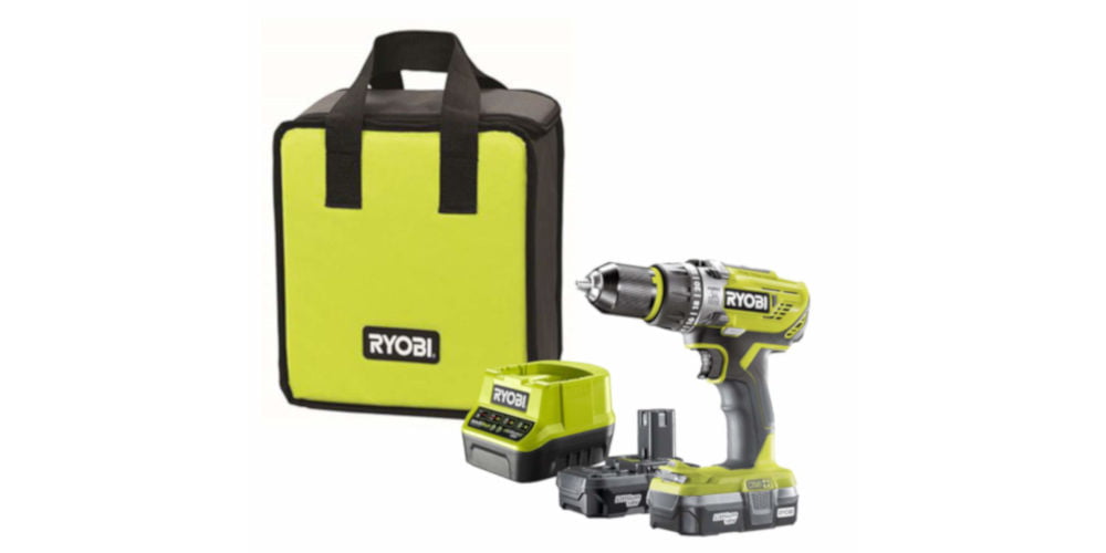 Ryobi R18PD31-213S 18V ONE+ Cordless Compact Combi Drill Starter Kit