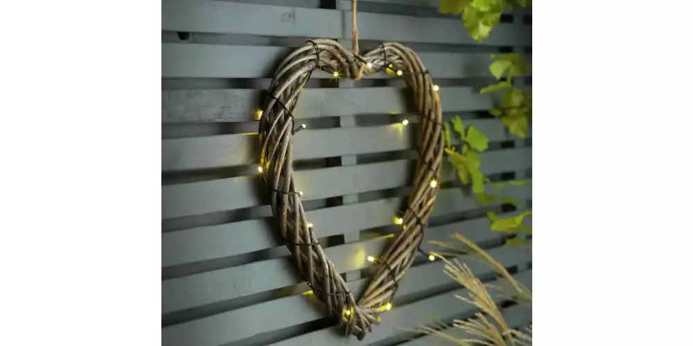 Sainsbury Solar LED Wicker Heart