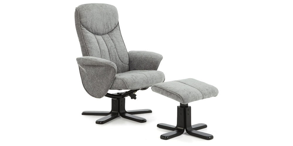 Stavern Four Point Massage Swivel and Recliner Chair with Footstool - Serene Furnishings Ltd