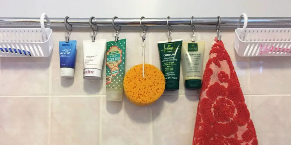 double shower curtain rod pinterest
