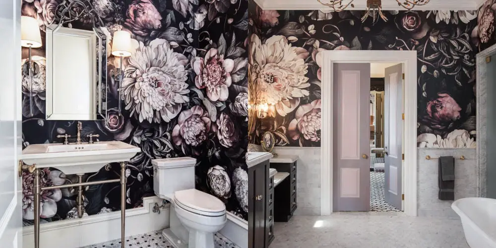 floral wallpaper bathroom Ellie Cashman Design