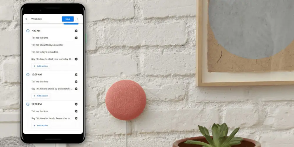 google assistant home routines