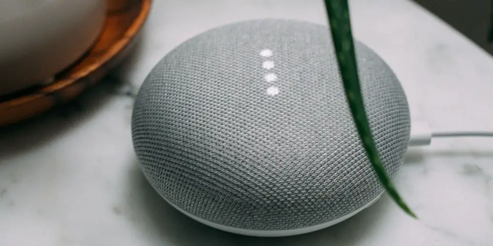 Google home mini on table