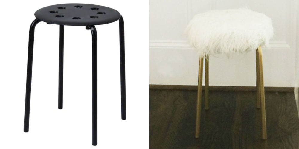 stool faux Mongolian perch Darling Darleen
