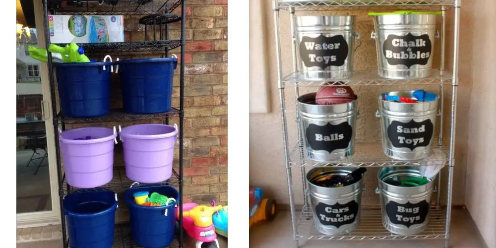 storage rack plastic tub