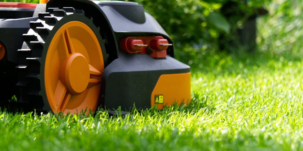 robotic lawnmower action