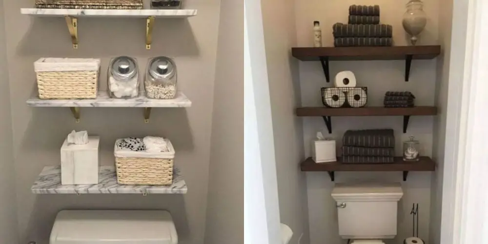 Toilet shelves