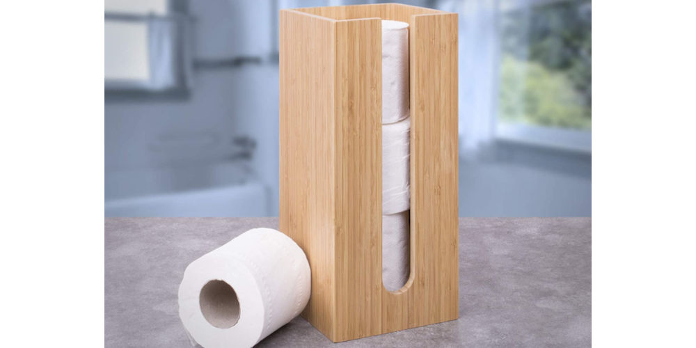 woodluv bamboo toilet roll holder